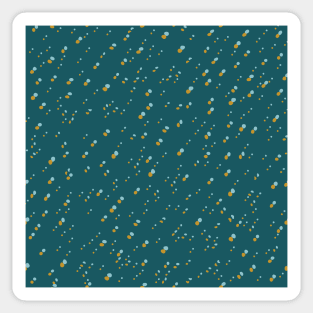 Seeing Double in Deep Teal and Golden Mustard Sticker